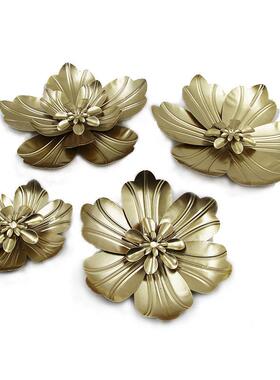 欧式铁艺壁挂装饰客厅沙发电视背景墙面饰品花朵银杏叶可拆装