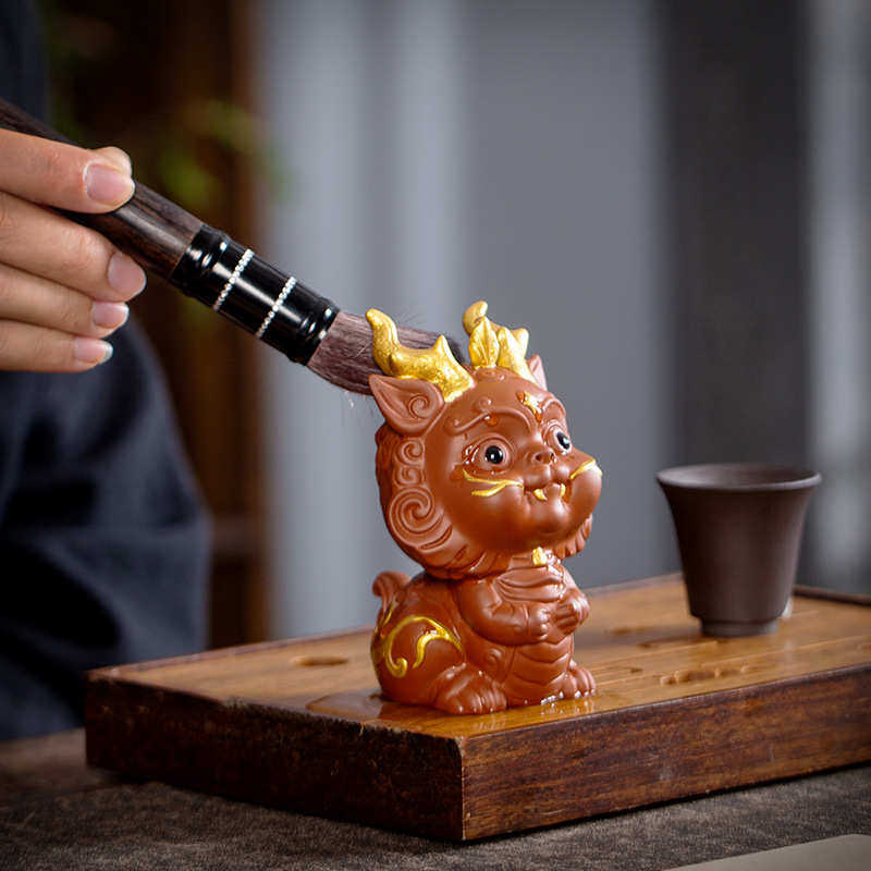 新品创意紫砂茶宠精致可爱穷奇小神兽茶桌功夫茶具配件装饰摆件,淘宝优惠券,粉丝福利购,淘宝优惠卷