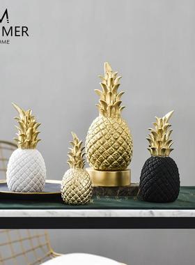 北欧创意ins风创意凤梨摆件客厅电视酒柜现代装饰品摆设拍摄道具