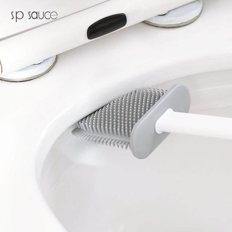 Japanese simple gap toilet brush without dead corners toilet silicone brush wall-mounted bathroom household cleaning brush