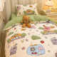 Ins Cotton Small Fresh Cartoon Student Door Three-Piece Set Pure Cotton Quilt Cover Bed Sheet Four-Piece Set Bedding