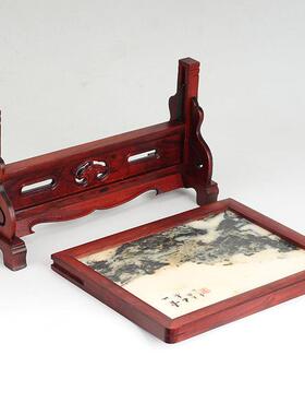 红木屏风红木雕嵌天然大理石屏风屏风屏风明清桌面入口桌条形花纹