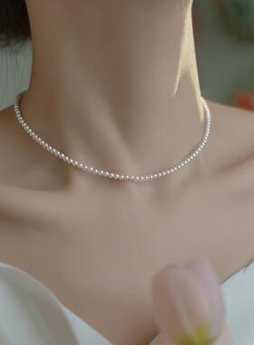 chomelkinsey天然淡水珍珠项链女近圆叠戴2025新款高级小众锁骨链