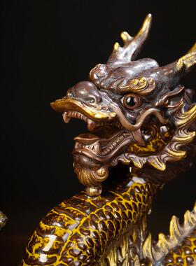 问瓷阁王顺祥龙摆件金龙青龙工艺礼品摆饰家居汉龙五爪龙装饰品万