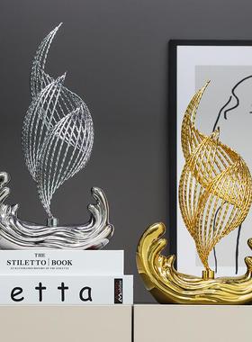 风生水起摆件现代轻奢客厅玄关酒柜创意装饰品办公室电视柜工艺品