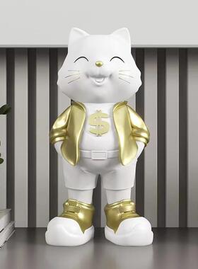 简约居招财猫摆件玄新关厅电视柜儿童房房客布ZLZ置乔迁新家居装