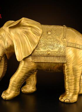 铜大象摆饰一对黄铜吸水象大号招客厅财办公室公司门口铜象工艺礼