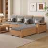 Nordic ash solid wood sofa combination fabric sofa modern simple size living room solid wood furniture