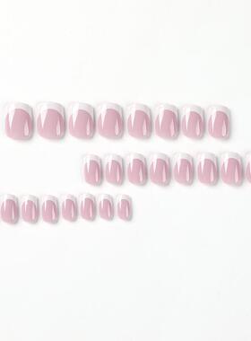 假指甲指甲贴片贴片白边穿戴甲片