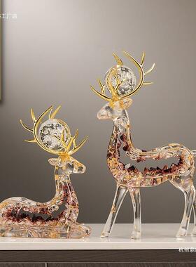 鼎8H5J578T盛鹿摆一对轻创奢家居客厅玄关电视柜酒件柜意小鹿饰绢