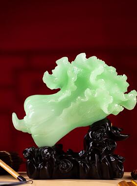 玉白菜摆件酒柜电视柜玄关家居客厅装饰品房间布置摆设工艺品