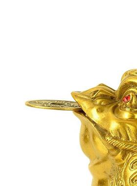 黄铜三角金蟾摆件招三足脚八卦金蝉蟾蜍玄关装饰工艺开业礼品财