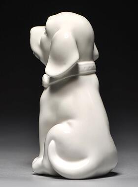 白色陶瓷狗摆件可爱十二生肖小狗工艺旺财客厅家居房屋补角装饰品