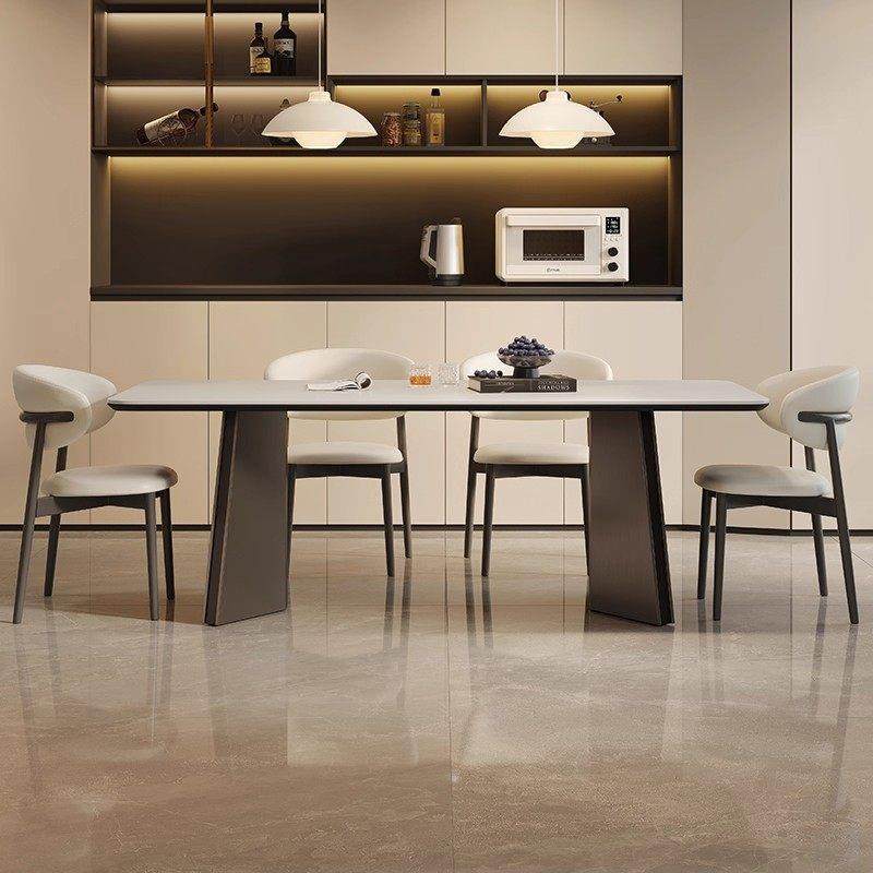 意式岩板餐桌现代简约家用小户型长方形西餐桌客厅极简饭桌设计师,淘宝优惠券,粉丝福利购,淘宝优惠卷