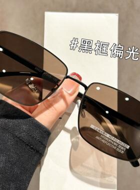 高清尼龙偏光墨镜男款大脸高级感抗UV开 车专用太阳眼镜2025新款