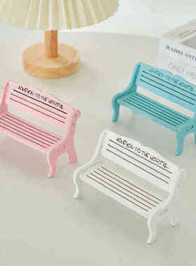 ins风少女心粉色椅子拍照摄影道具拆装长椅摆件儿童玩具装饰布置