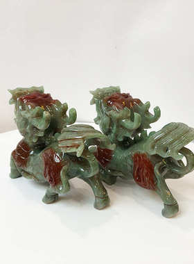 财貔貅位玉麒麟龙家居  钰艺品玉工 20龟本命年程摆件厘米岫玉器