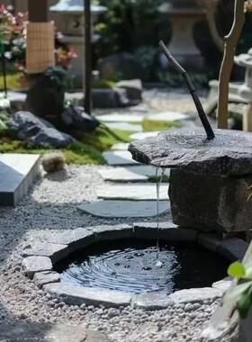黑山石水钵假山流水庭院景观石天然原石鱼池流水造景园林大野山石