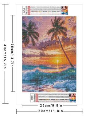 5d Diamond Painting Full Drill Square Sunset Seaside Landsca