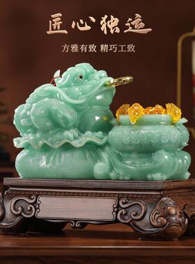 八方来财招财金蟾聚宝盆摆件三足蟾蜍工艺礼品摆饰店铺公司乔迁开