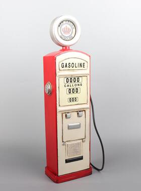仿真加油机模型铁皮工艺品怀旧酒吧咖啡厅加油站景区落地创意摆件