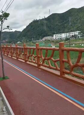 仿木水泥护栏园林景观河道隔离栏新农村庭院绿化仿树藤纹防护栅栏
