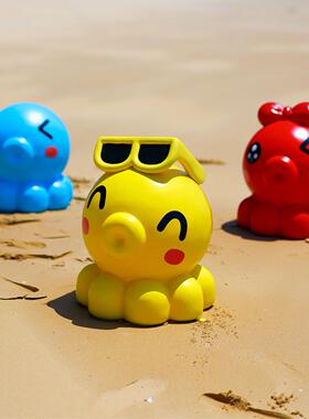 海滨海滩玻璃纤维章鱼登记座位雕塑水族馆著名主题活动装饰装饰品