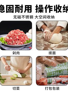 商用304加厚不锈钢双层台饭店厨房操作台烘焙打荷切菜桌