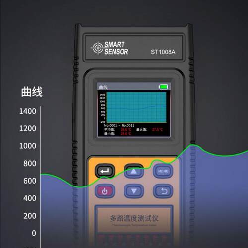 希玛ST1004热电偶测温仪ST1008A高精度多通道测试接触式K型温度计 - 图2