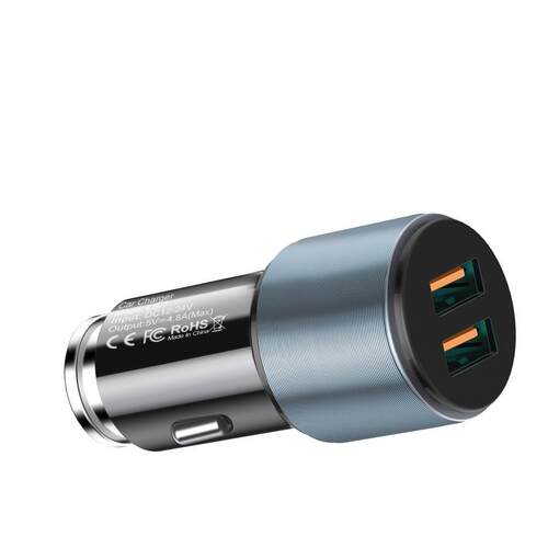 双USB手机车载充电器 4.2A大电流12-24V通用版本金属点烟器车充头 - 图3
