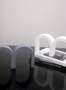 创意字母型M摆件代北欧现简家居客厅样造板房酒店约DFR几何饰品