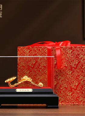 大明铜匠绒沙金如意摆件客厅玄关办公室装饰乔迁新居结婚礼物新人