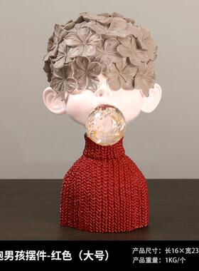 高档轻北欧现奢艺术感件代客厅书架酒柜家居创意工艺雕塑玄关装摆