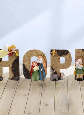 新品字母摆件家居客厅饰品创内意槽仿木室桌面摆玄关装HG23-56H饰