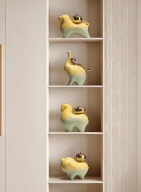 新中式马上有钱摆件高档家居玄关电视柜酒柜桌面乔迁礼品装饰摆件