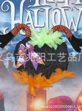 款派对道具万圣节挂件布置南瓜厂家幽灵挂巫婆装饰墙爆羽毛