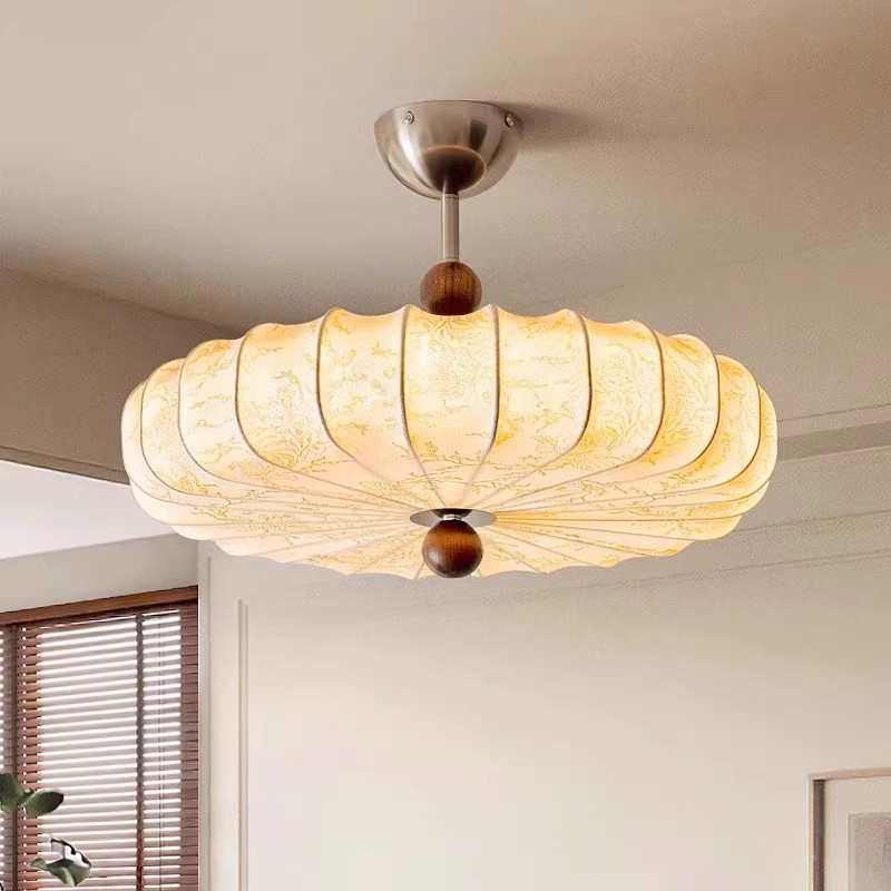 法式中古风卧室吊灯日式复古布艺南洋风房间书房浪漫南瓜主卧室灯,淘宝优惠券,粉丝福利购,淘宝优惠卷