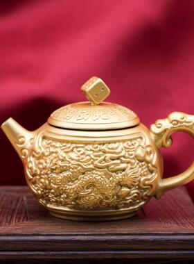 龙凤呈祥把把壶旋手把件盖子可转打188麻赢客厅茶壶玩转转将把件
