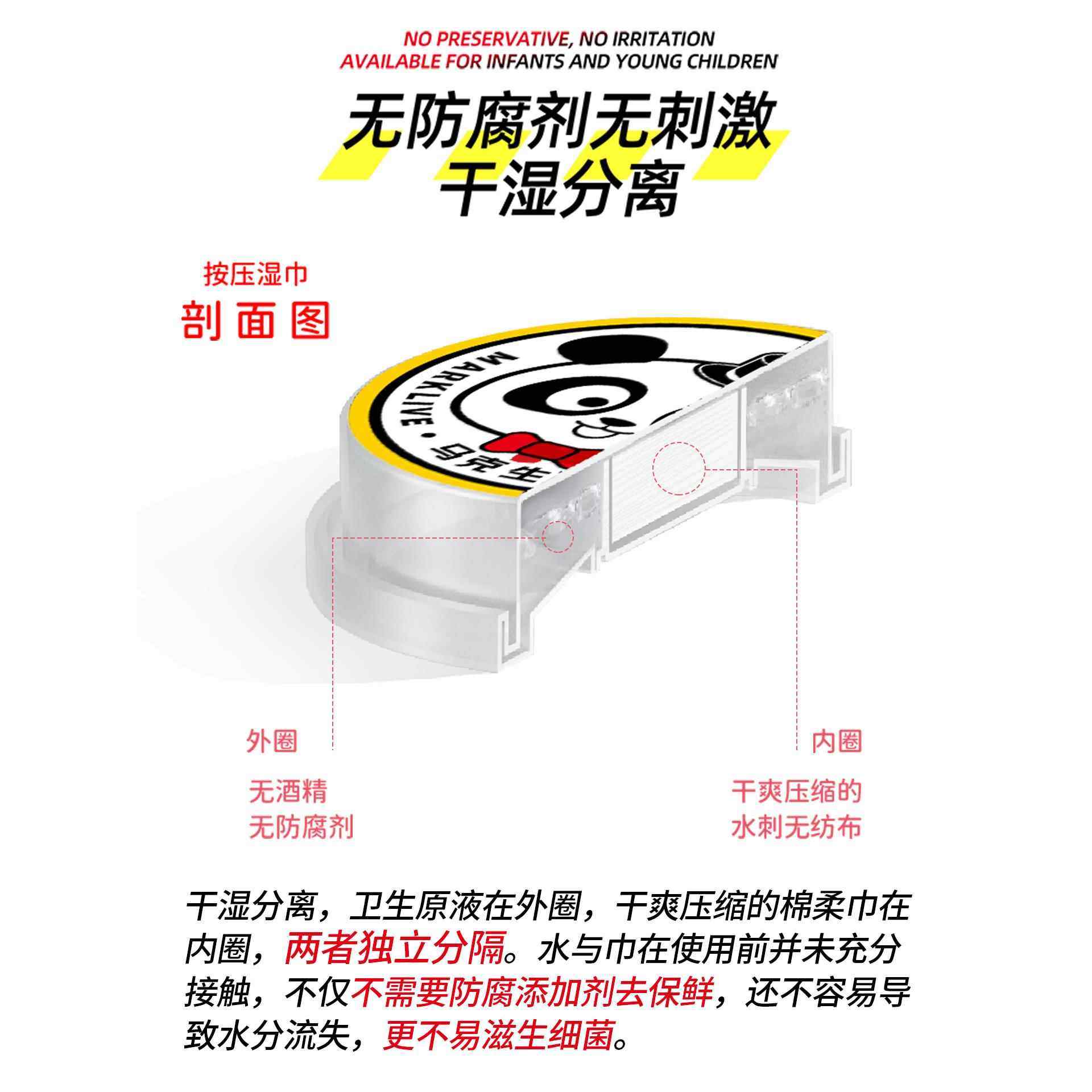 湿巾独立包装Marklive按压消毒小包便携式婴儿儿童手口专用清洁抑,淘宝优惠券,粉丝福利购,淘宝优惠卷