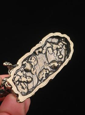 创意黄铜关公摆件中式复古武财神关二爷神驹赤兔马家居装饰工艺品