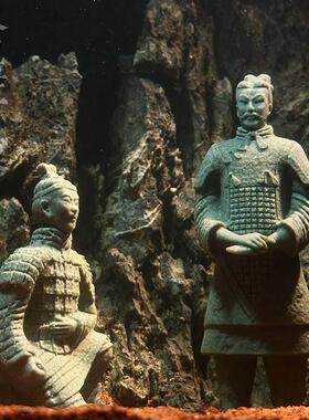 鱼缸造景装饰彷古兵马俑摆件微景观布景名胜遗迹苔藓盆景装饰人物