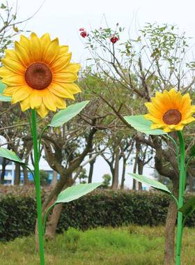 户外LPS艺园林景观雕塑仿向真植物日葵玻钢工品摆件庭院公园璃装