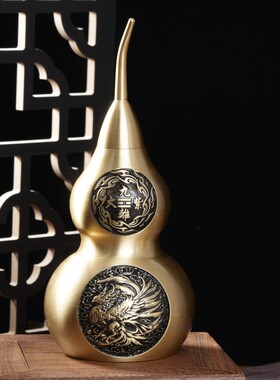 黄铜福禄纳福铜芦创意麟45九紫离葫火家居铜器件百麒摆福葫芦厂