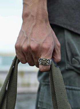 小众冷门戒指男款小众十字架戒指男复古时尚单身戒活口食指环潮流