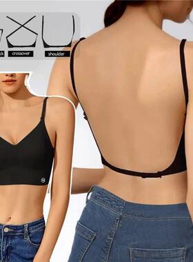 Women Invisible Bra Deep U Plunge Bras Backless Top for Dres