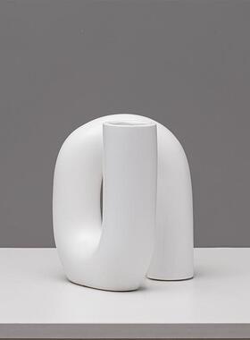 简饰约现代LSZ0153北几何规则扭曲弯管欧花瓶不花器软装样板间圆