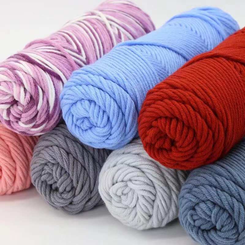Tufting8股情人棉 毛线团 牛奶棉粗毛线 diy围巾线  俄罗斯戳戳绣 - 图0