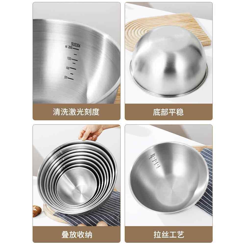 食品级304不锈钢盆洗菜和面打蛋家用厨房凉拌沙拉料理盆直边盆碗,淘宝优惠券,粉丝福利购,淘宝优惠卷