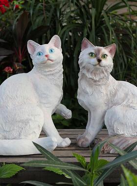 动1833-184物树脂工艺摆品可爱小装橘猫玩具模猫型庭院花园饰仿真