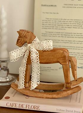 2026马年装饰品复古怀旧木马摆件ins客厅卧室玄关摇摇马桌面摆设